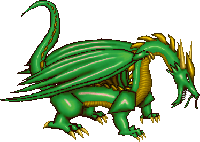 A sprite of a green dragon.